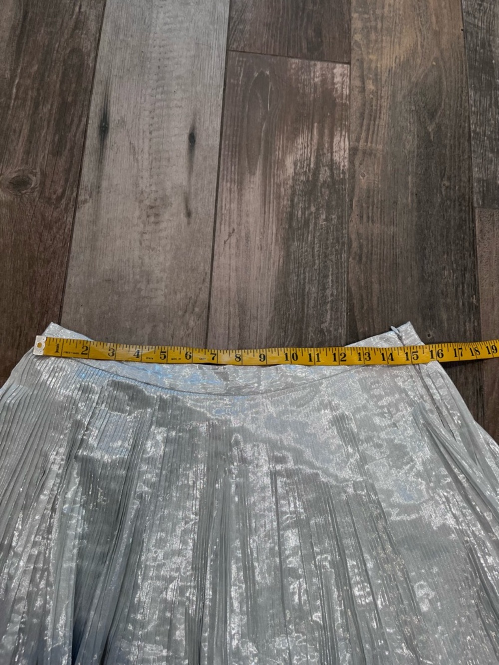 Talbots Metallic Silver Pleated Accordion Skirt holiday festive party Sz 10 - Picture 7 of 12